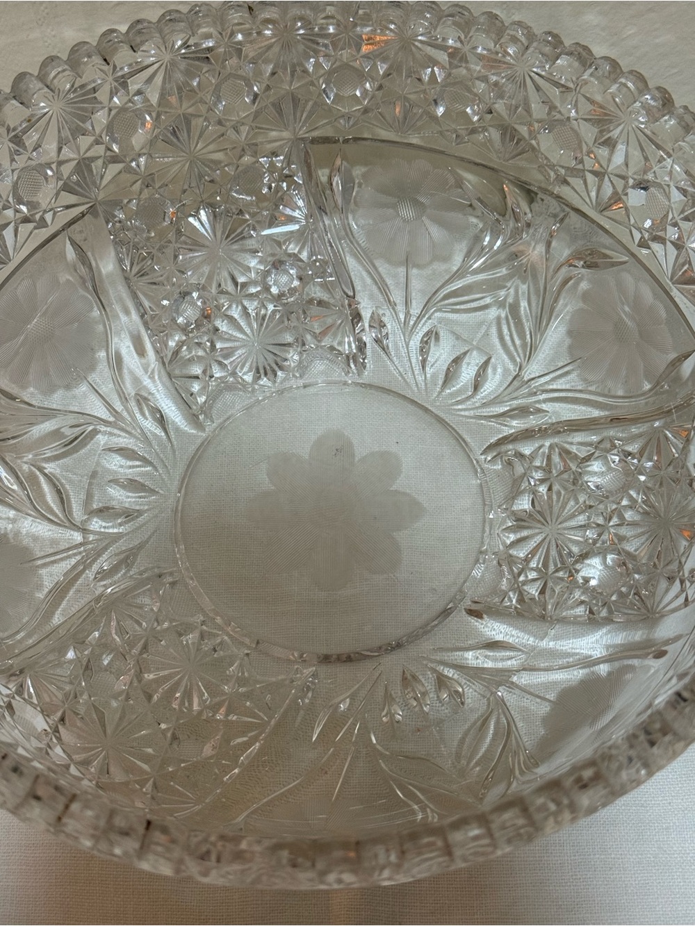 Heavily Cut American Brilliant Cut Glass Bowl - Picture 3 of 8